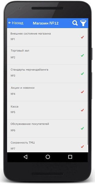 Чек-лист магазина книг, офисных принадлежностей и канцелярских товаров